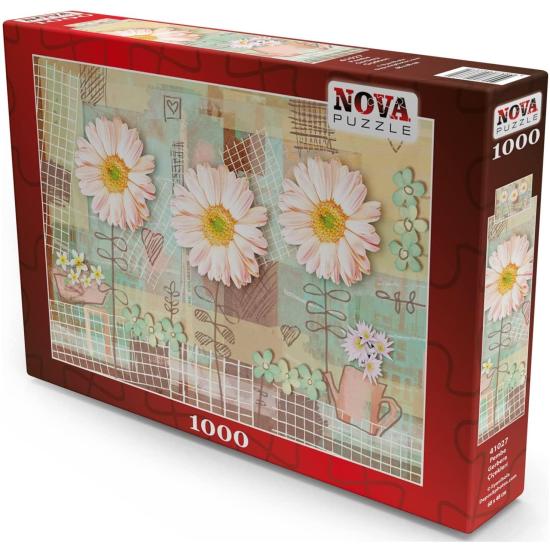 Puzzle Nova Rosa Gerbera Flores 1000 Peças