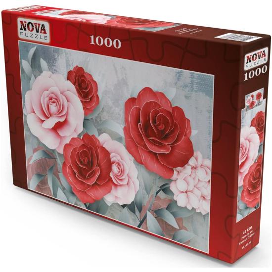 Puzzle Nova Rosas Vermelhas e Rosas 1000 Peças