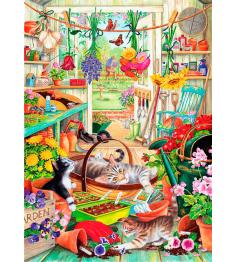 Puzzle Casa Lontra Gatinhos Jardineiros 1000 Peças
