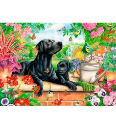 Puzzle Otter House Labrador Preto e Cachorrinho 1000 Peça