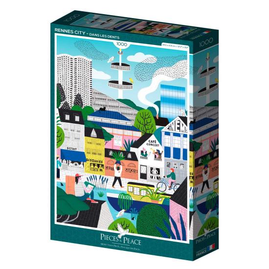 Puzzle Pieces and Peace Cidade de Rennes de 1000 Peças