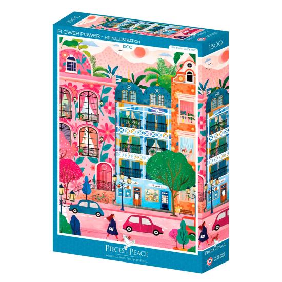 Puzzle Pieces and Peace Flower Power de 1500 peças Puzzle Pieces and Peace Flower Power de 1500 peças