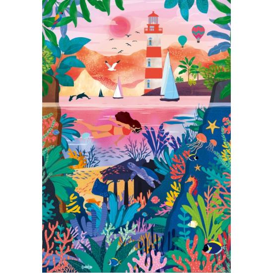 Puzzle Pieces and Peace Fundos Marinhos Coloridos de 1000 pçs