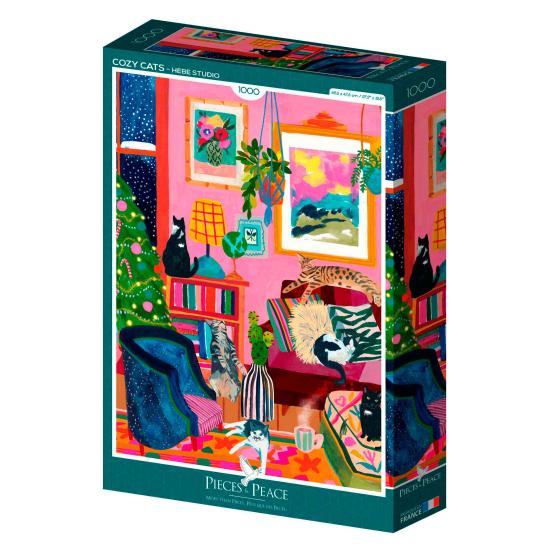 Puzzle Pieces and Peace Gatos Caseiros de 1000 pçs