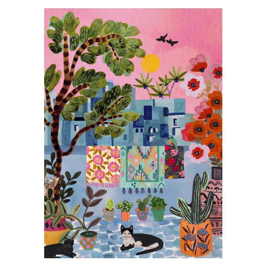 Puzzle Pieces and Peace Gatos em Chefchaouen de 1000 peç