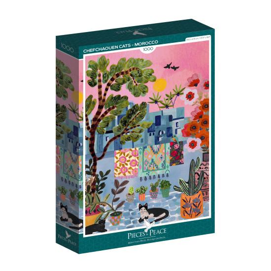 Puzzle Pieces and Peace Gatos em Chefchaouen de 1000 peç
