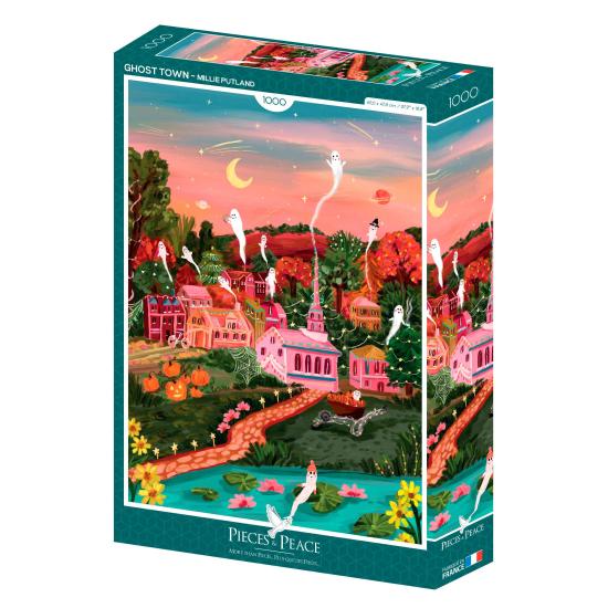 Puzzle Pieces and Peace Halloween Town de 1000 pçs Puzzle Pieces and Peace Halloween Town de 1000 pçs