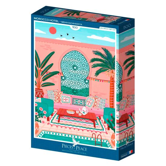 Puzzle Pieces and Peace Hotel em Marrocos de 500 peças Puzzle Pieces and Peace Hotel em Marrocos de 500 peças