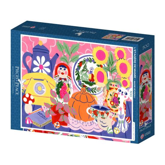 Puzzle Pieces and Peace A Estante De Livros Da Vovó 500 peças