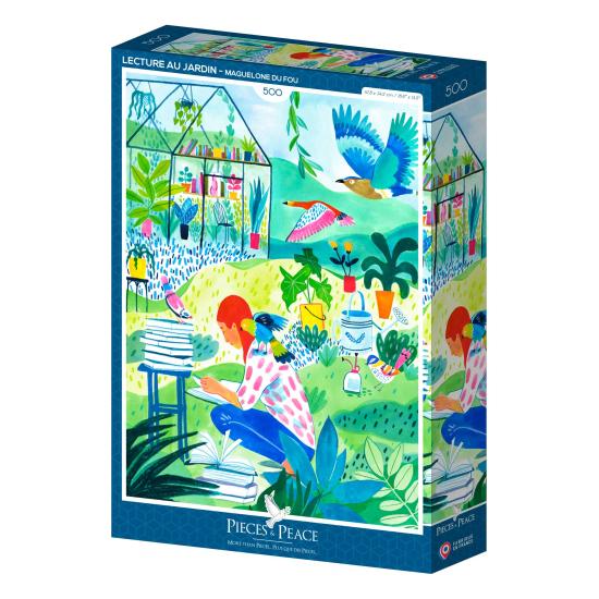 Puzzle Pieces and Peace Lendo No Jardim 500 peças