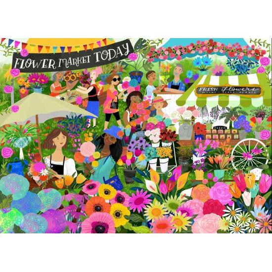 Puzzle Pieces and Peace Mercado De Flores 1500 peças