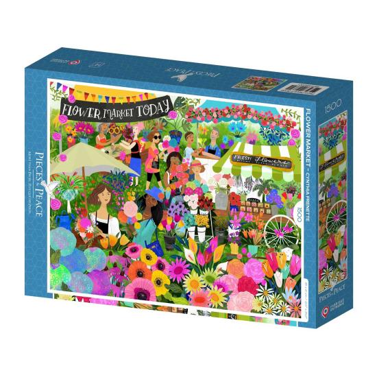 Puzzle Pieces and Peace Mercado De Flores 1500 peças