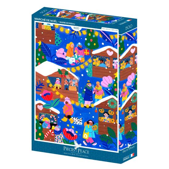Puzzle Pieces and Peace Mercado de Natal de 500 peças