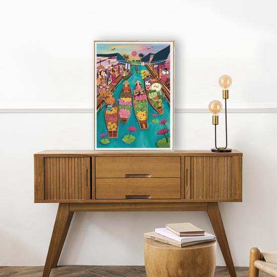 Puzzle Pieces and Peace Mercado Flutuante Tailândia de 1000 pçs