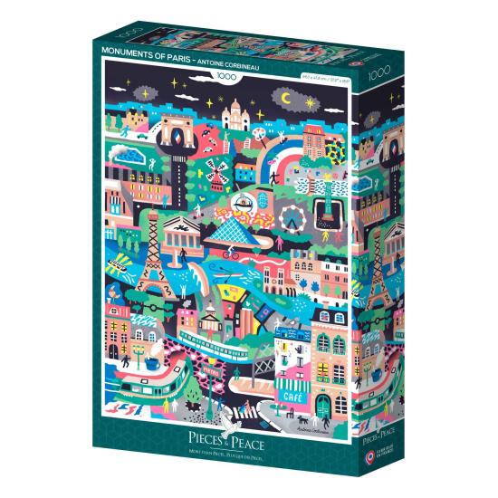 Puzzle Pieces and Peace Monumentos De Paris de 1000 peças