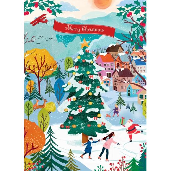 Puzzle Pieces and Peace Patinando Na Alegria Do Natal 500 peças