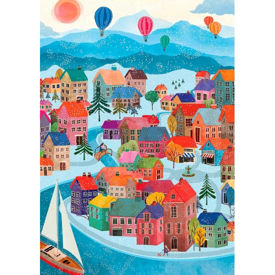 Puzzle Pieces and Peace Aldeia de Inverno de 500 peças
