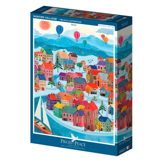 Puzzle Pieces and Peace Aldeia de Inverno de 500 peças
