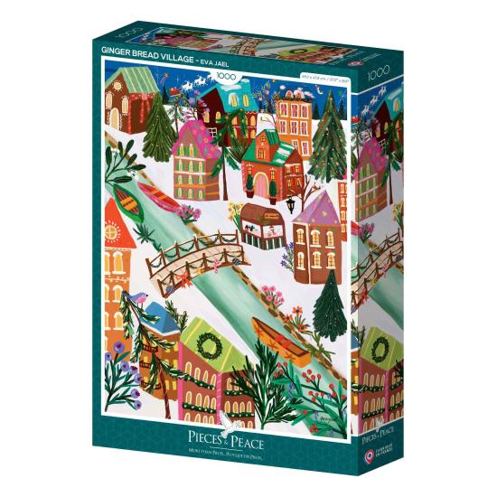 Puzzle Pieces and Peace Vila Do Pão De Gengibre de 1000 peças