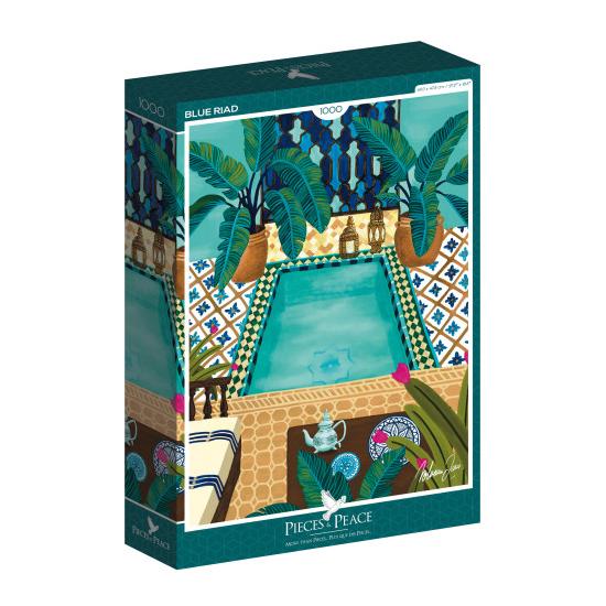 Puzzle Pieces and Peace Riad Azul de 1000 peças Puzzle Pieces and Peace Riad Azul de 1000 peças