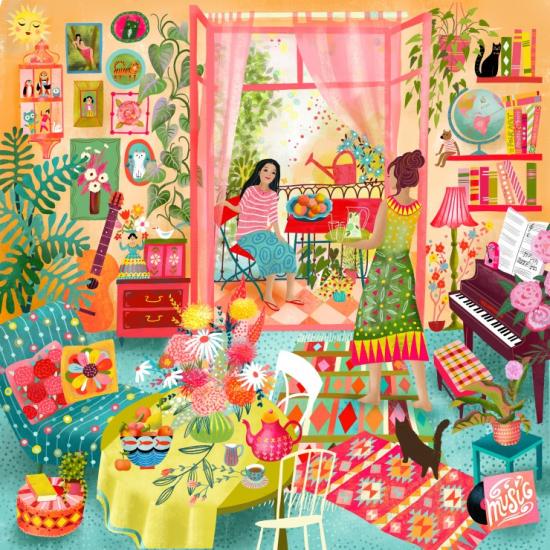 Puzzle Pieces and Peace Sala De Música Na Varanda 1000 peças