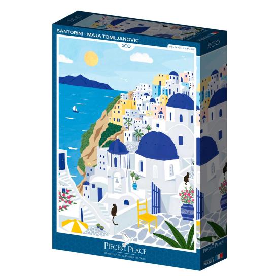 Puzzle Pieces and Peace Santorini de 500 Peças Puzzle Pieces and Peace Santorini de 500 Peças