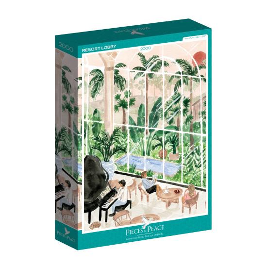 Puzzle Pieces and Peace Lobby do Resort de 2000 peças Puzzle Pieces and Peace Lobby do Resort de 2000 peças