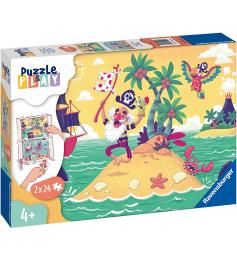 Puzzle-Play Ravensburger Aventura Pirata de 2x24 peças