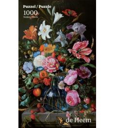Vaso Puzzle Puzzelman com Flores 1000 Peças