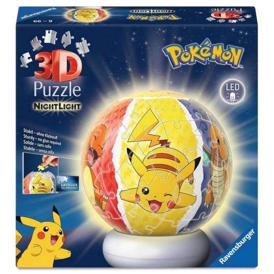 Puzzle Ravensburger 3D Pokémon NightLight de 74 Pçs