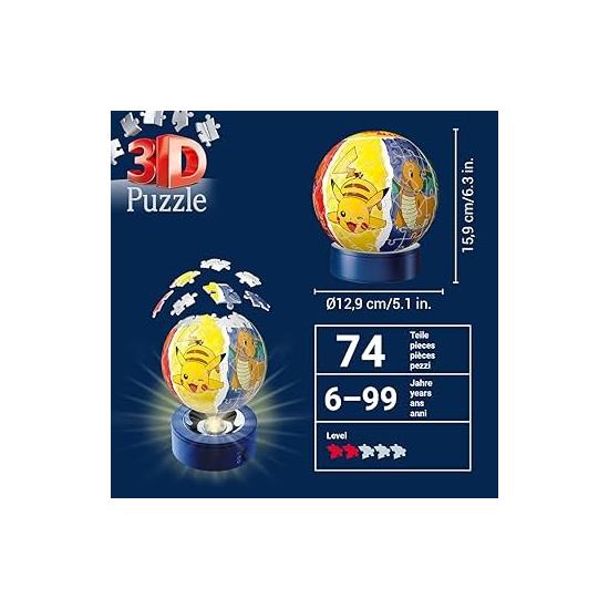 Puzzle Ravensburger 3D Pokémon NightLight de 74 Pçs