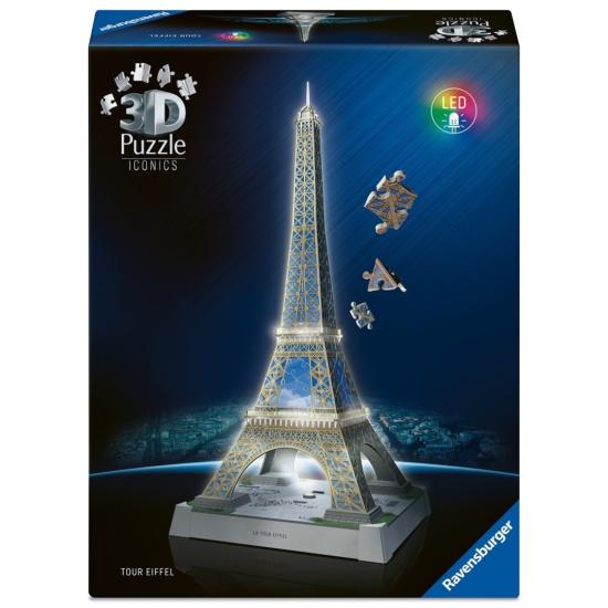 Puzzle Ravensburger 3D Iconics Torre Eiffel de 243 peças Puzzle Ravensburger 3D Iconics Torre Eiffel de 243 peças