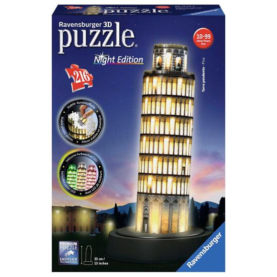 Puzzle Ravensburger 3D Torre de Pisa Night Edition 216 Peças Puzzle Ravensburger 3D Torre de Pisa Night Edition 216 Peças