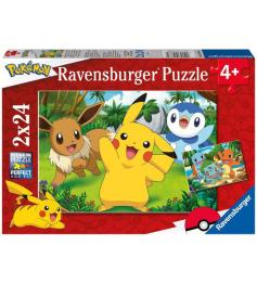 Puzzle Pokémon Ravensburger 2x24 peças