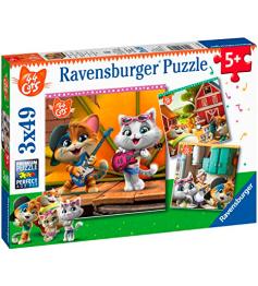 Puzzle Ravensburger 44 Gatos 3x49 Peças