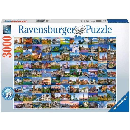 Puzzle Ravensburger 99 lugares bonitos na Europa de 3000 Pzs