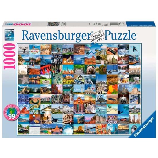 Ravensburger 99 maravilhas dos EUA e Canadá 1000 peças quebra-c