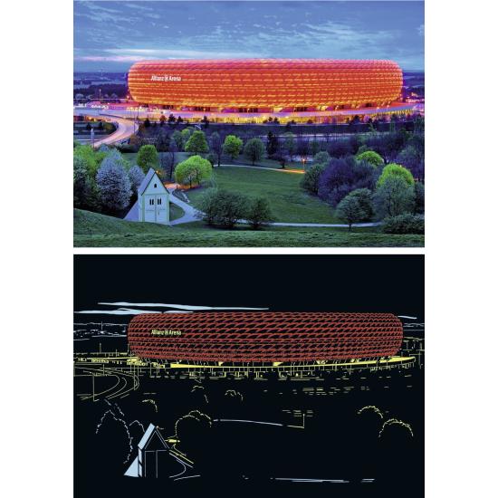 Puzzle Ravensburger Alianz Arena, Bayer Munique 1200 peça