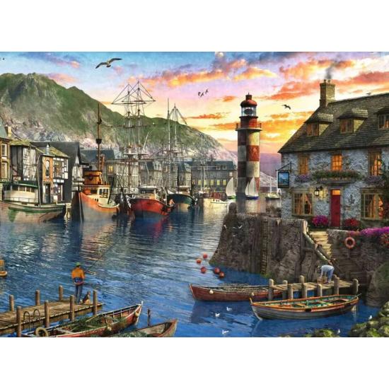 Puzzle Ravensburger Nascer Do Sol No Porto 500 Peças