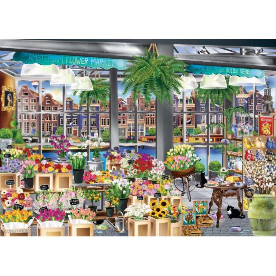 Puzzle Ravensburger Amsterdam Flower Market 1000 peças