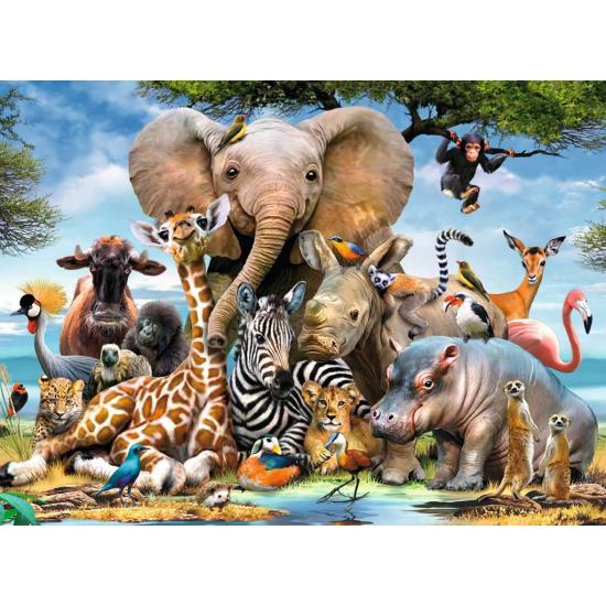 Puzzle Ravensburger African Friends XXL 300 peças Puzzle Ravensburger African Friends XXL 300 peças