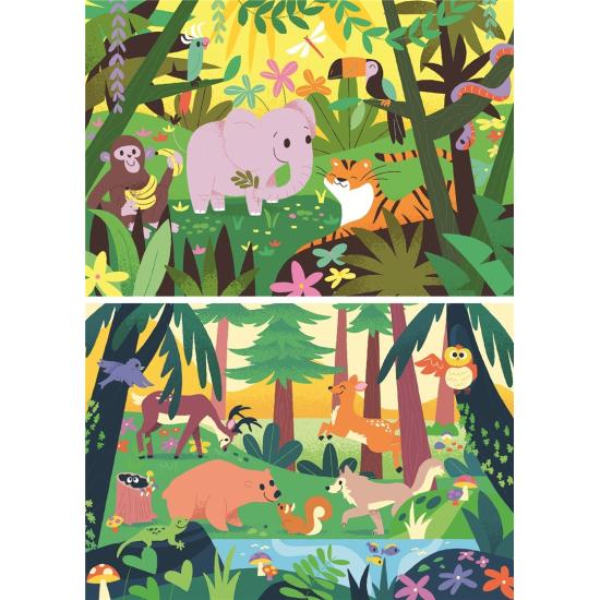 Puzzle Ravensburger Amigos Animais Na Natureza 2x12 peças