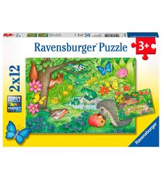 Animais de Puzzle Ravensburger do nosso jardim 2x12 peças