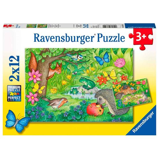 Animais de Puzzle Ravensburger do nosso jardim 2x12 peças Animais de Puzzle Ravensburger do nosso jardim 2x12 peças