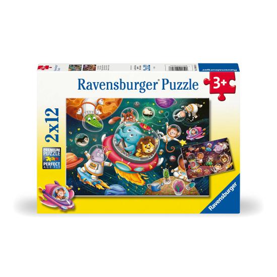 Puzzle Ravensburger Animais no Espaço de 2x12 peças