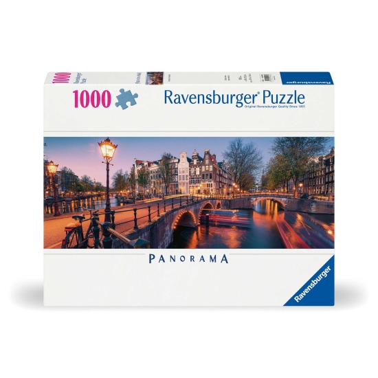 Puzzle Ravensburger Pano Sunset in Amsterdam de 1000 peças
