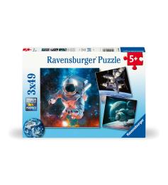 Puzzle Ravensburger Aventuras no Espaço de 3x49 peças