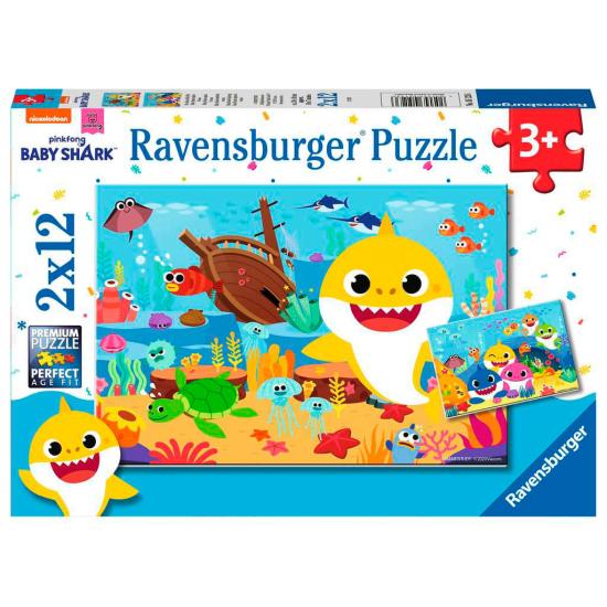 Puzzle oceano Ravensburger bebê tubarão 2x12 peças