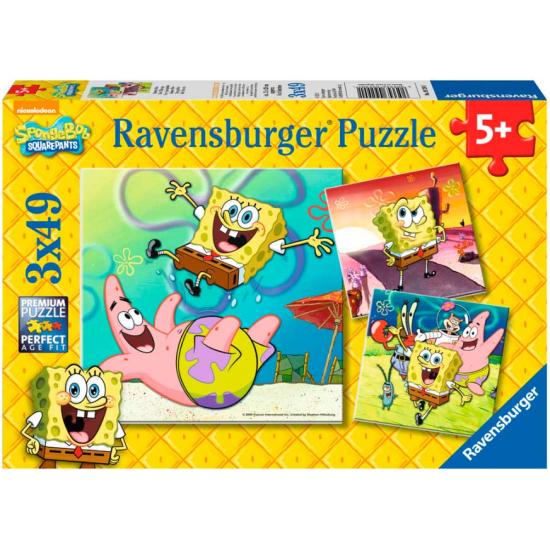 Puzzle de Bob Esponja Ravensburger 3 x 49 peças