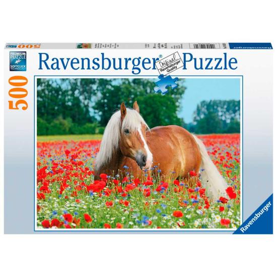 Cavalo Puzzle Ravensburger no campo das papoulas 500 peça